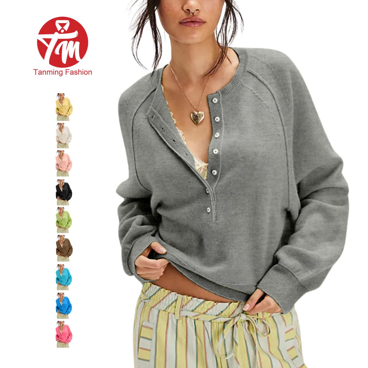 Women's Fitted Knit Long-Sleeve Sweater