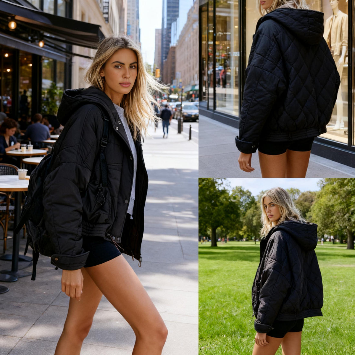 Women's Oversized Long-Sleeve Jacket with dropped shoulders