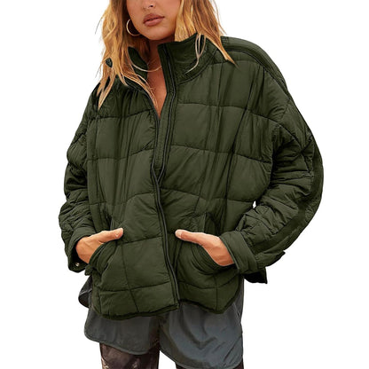 Tanming Women's Long-Sleeve Puffer Jacket with Pockets