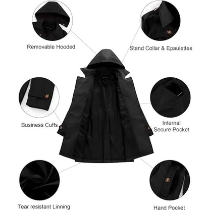 Tanming Women’s Belted Double-Breasted Trench Coat