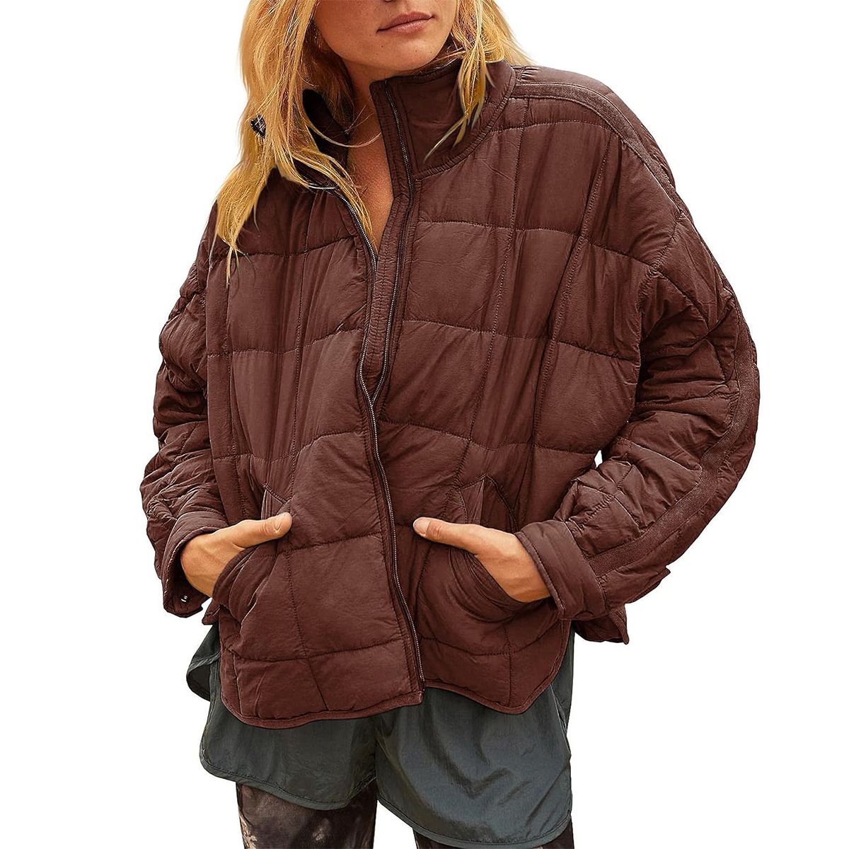 Tanming Women's Long-Sleeve Puffer Jacket with Pockets