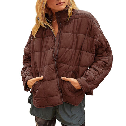 Tanming Women's Long-Sleeve Puffer Jacket with Pockets