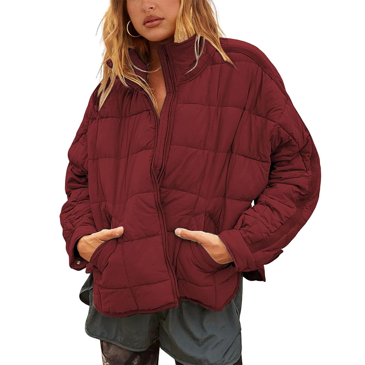 Tanming Women's Long-Sleeve Puffer Jacket with Pockets