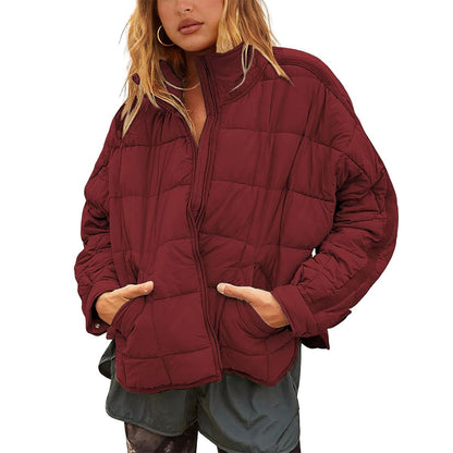 Tanming Women's Long-Sleeve Puffer Jacket with Pockets