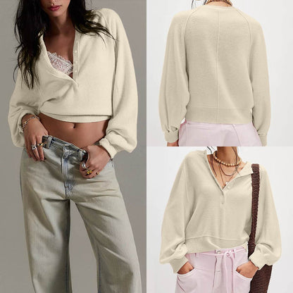 Tanming Women’s Long Sleeve Henley Knit Sweater