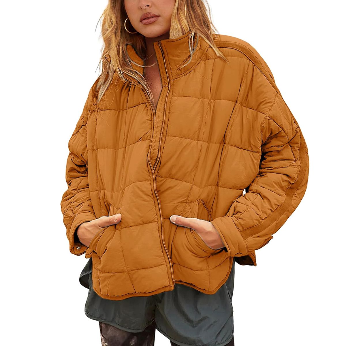 Tanming Women's Long-Sleeve Puffer Jacket with Pockets