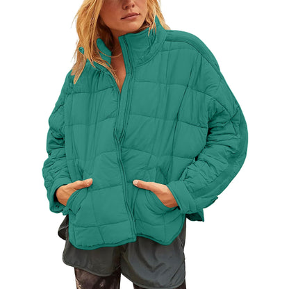 Tanming Women's Long-Sleeve Puffer Jacket with Pockets