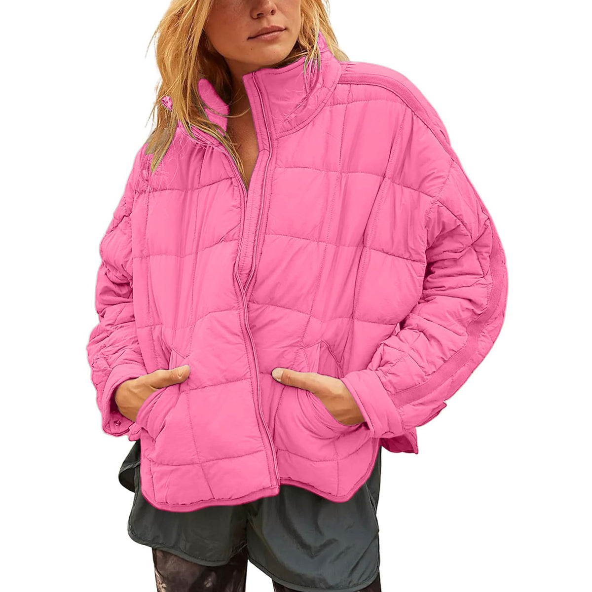 Tanming Women's Long-Sleeve Puffer Jacket with Pockets