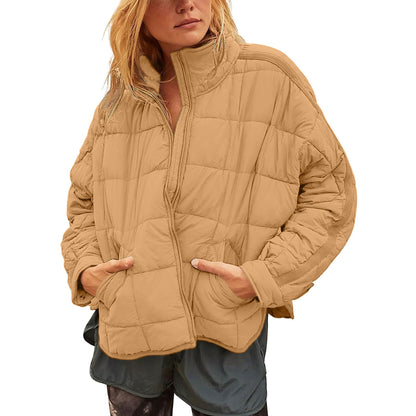 Tanming Women's Long-Sleeve Puffer Jacket with Pockets