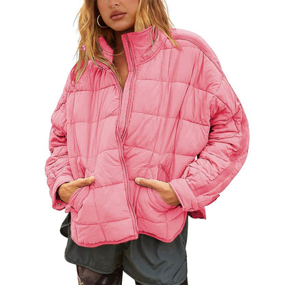Tanming Women's Long-Sleeve Puffer Jacket with Pockets