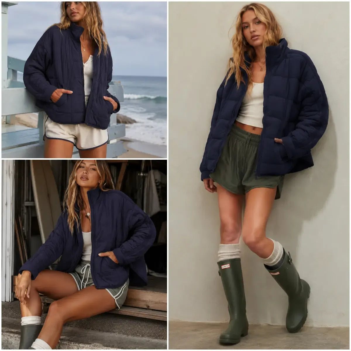 Tanming Women's Long-Sleeve Puffer Jacket with Pockets