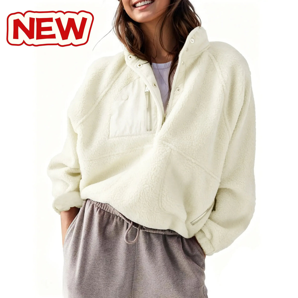 Women's Cropped Half-Snap Fleece Pullover