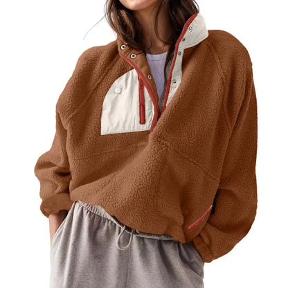 Women's Cropped Half-Snap Fleece Pullover