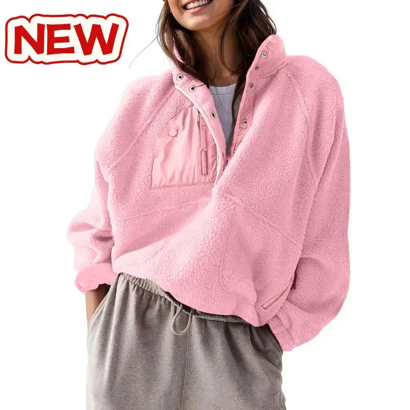 Women's Cropped Half-Snap Fleece Pullover