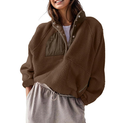 Women's Cropped Half-Snap Fleece Pullover