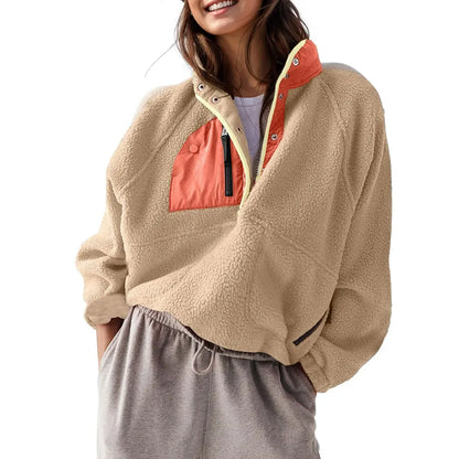 Women's Cropped Half-Snap Fleece Pullover
