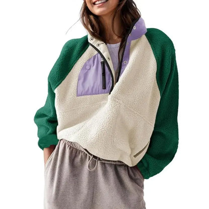 Women's Cropped Half-Snap Fleece Pullover