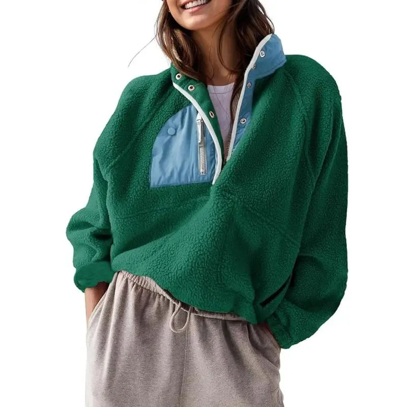Women's Cropped Half-Snap Fleece Pullover
