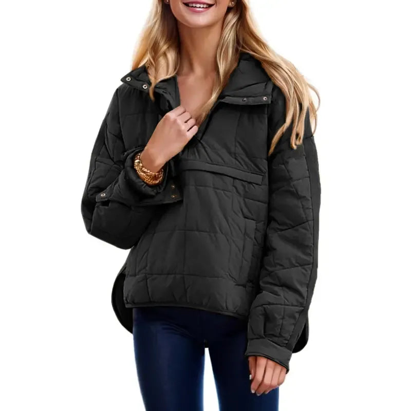 Women's Oversized Hooded Long-Sleeve Puffer Jacket