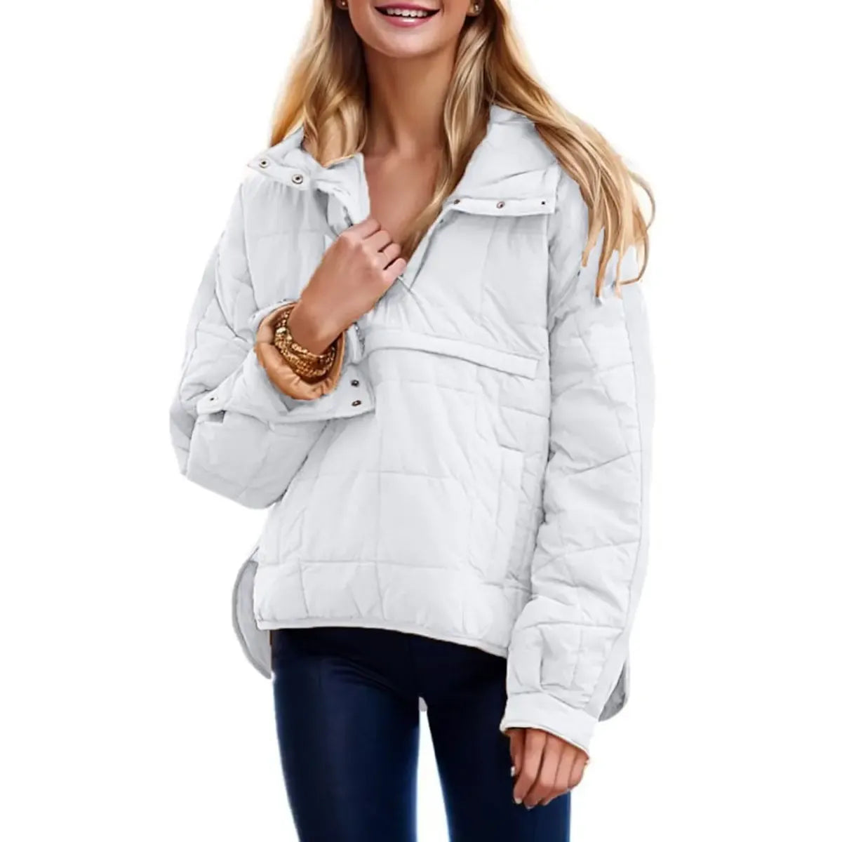 Women's Oversized Hooded Long-Sleeve Puffer Jacket