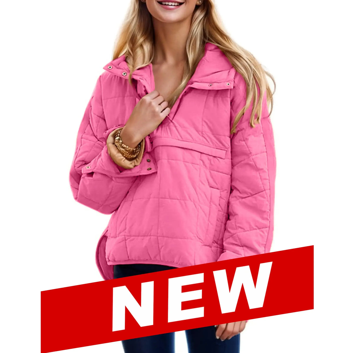 Women's Oversized Hooded Long-Sleeve Puffer Jacket
