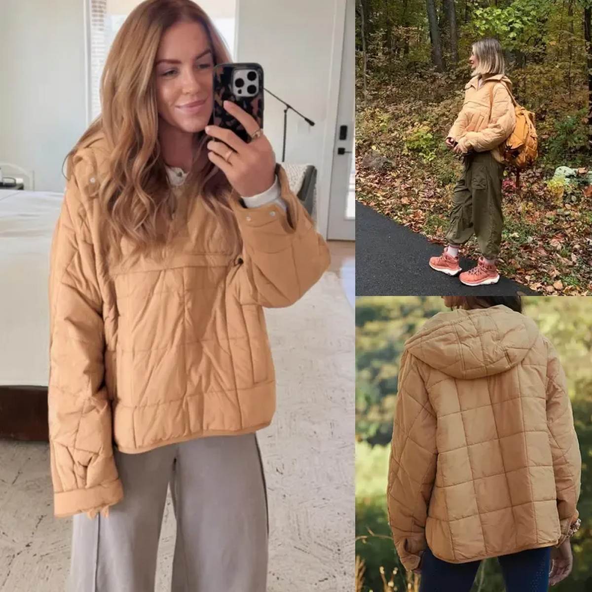 Women's Oversized Hooded Long-Sleeve Puffer Jacket