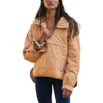 Women's Oversized Hooded Long-Sleeve Puffer Jacket