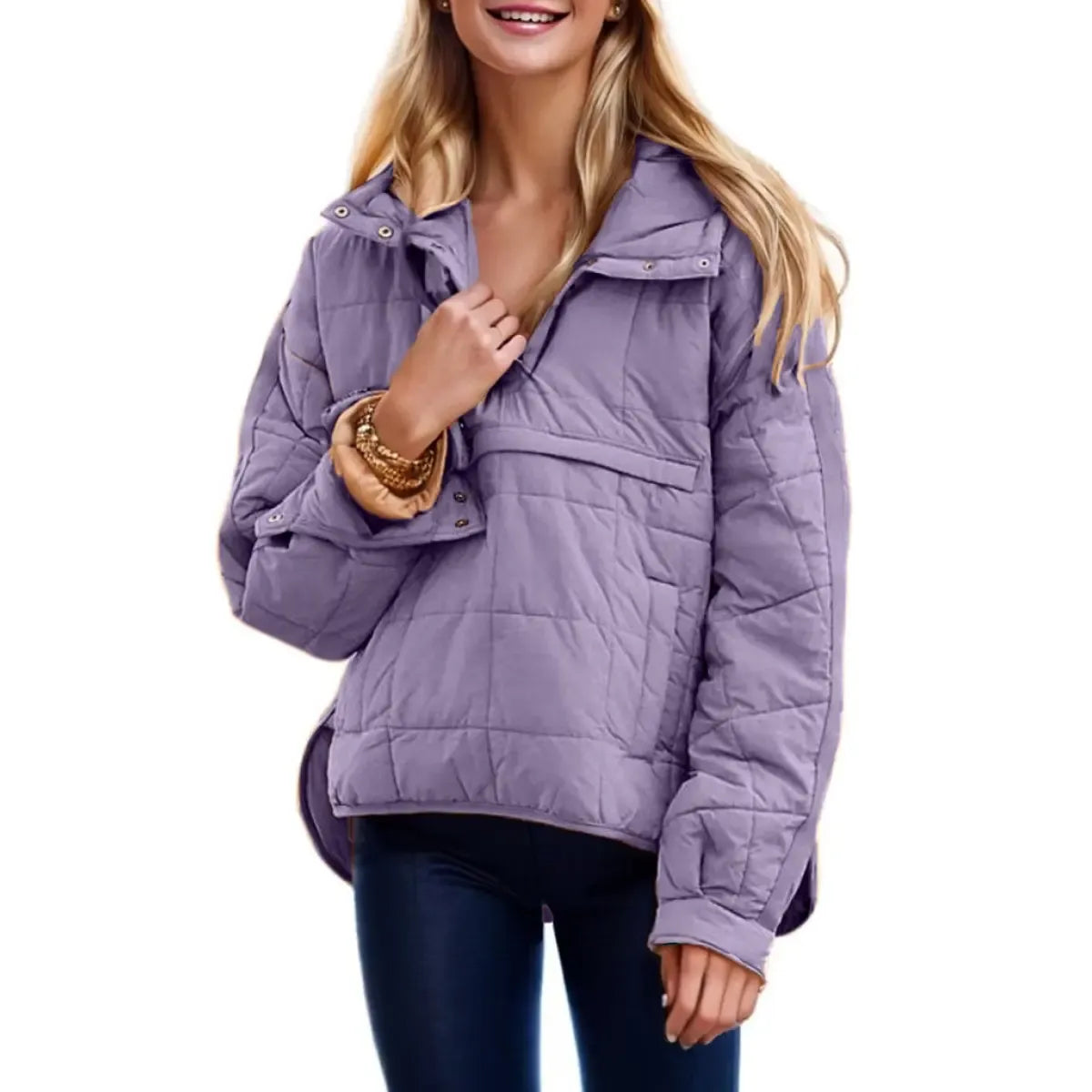 Women's Oversized Hooded Long-Sleeve Puffer Jacket