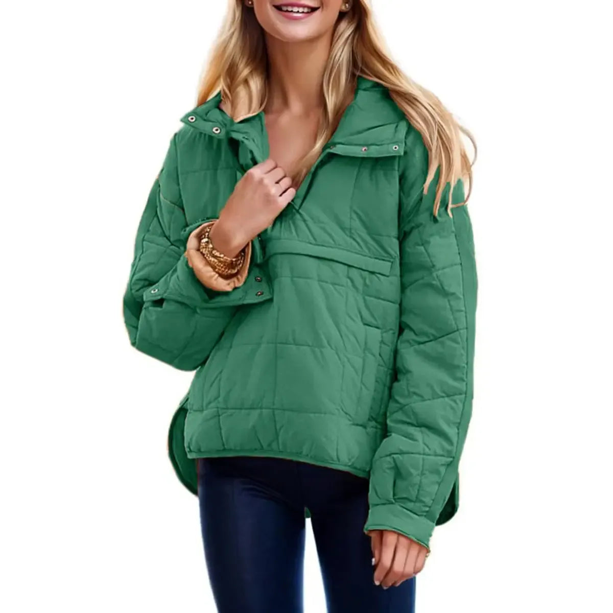Women's Oversized Hooded Long-Sleeve Puffer Jacket
