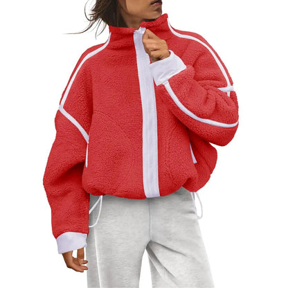 Women's Fleece Zip-Up Sherpa Blend Jacket with Pockets