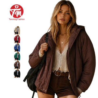 Women's Lightweight Hooded Quilted Puffer Jacket