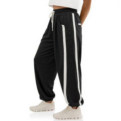 Tanming Women’s Side Stripe Baggy Jogger Sweatpants with Drawstring Waist