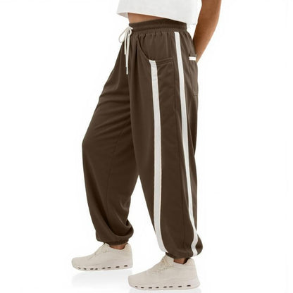 Tanming Women’s Side Stripe Baggy Jogger Sweatpants with Drawstring Waist