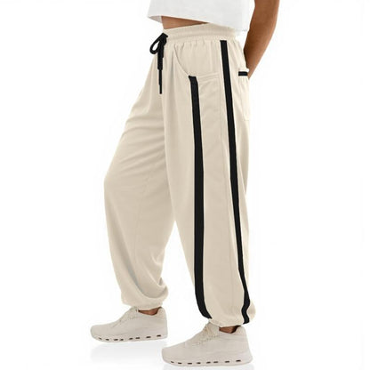 Tanming Women’s Side Stripe Baggy Jogger Sweatpants with Drawstring Waist