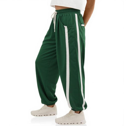 Tanming Women’s Side Stripe Baggy Jogger Sweatpants with Drawstring Waist