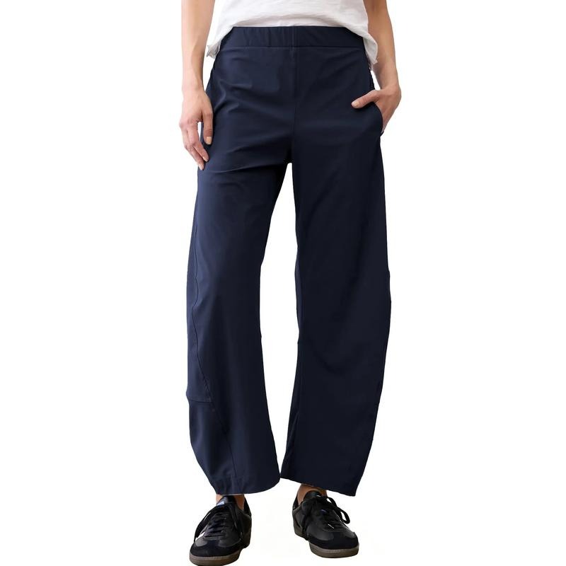 Tanming Women’s High-Waisted Stretch Barrel-Leg Pants with Pockets