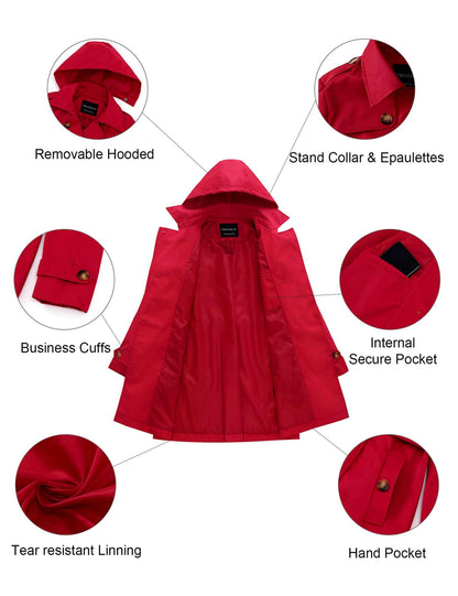 Tanming Women’s Belted Double-Breasted Trench Coat