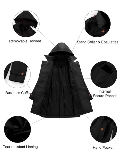 Tanming Women’s Belted Double-Breasted Trench Coat