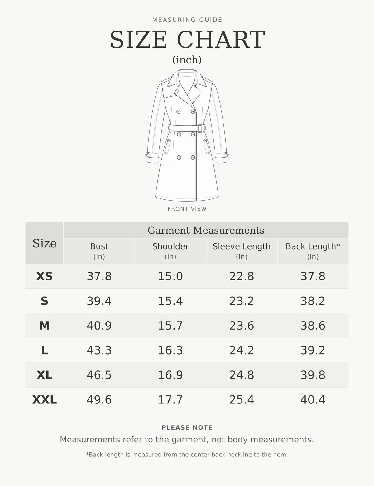 Tanming Women’s Belted Double-Breasted Trench Coat