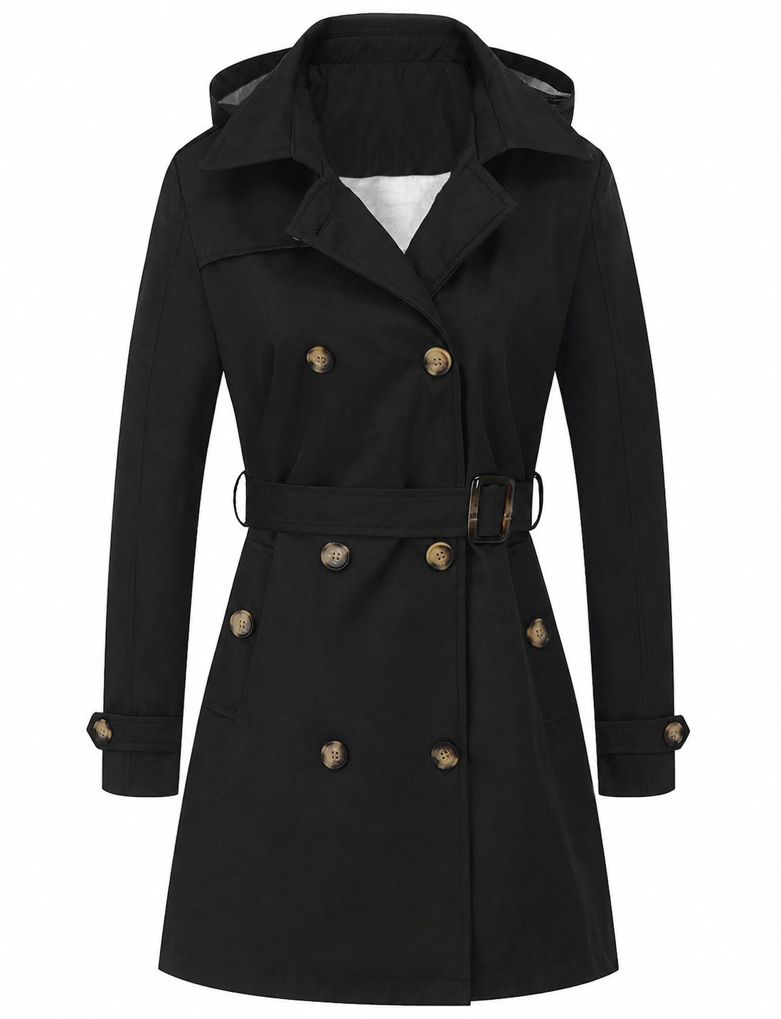 Tanming Women’s Belted Double-Breasted Trench Coat